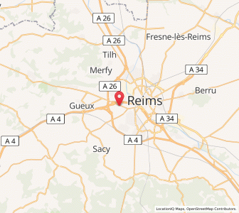 Map of Tinqueux, Grand Est