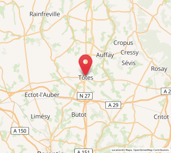 Map of Tôtes, Normandy