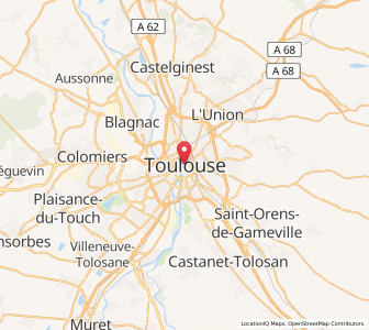 Map of Toulouse, Occitanie