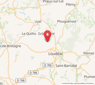 Map of Trévé, Brittany