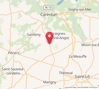 Map of Tribehou, Normandy