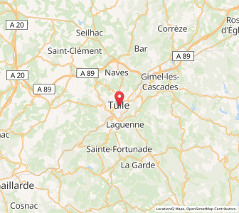 Map of Tulle, Nouvelle-Aquitaine