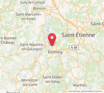 Map of Unieux, Auvergne-Rhône-Alpes