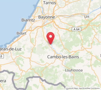 Map of Ustaritz, Nouvelle-Aquitaine