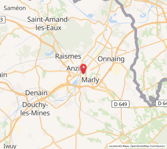 Map of Valenciennes, Hauts-de-France