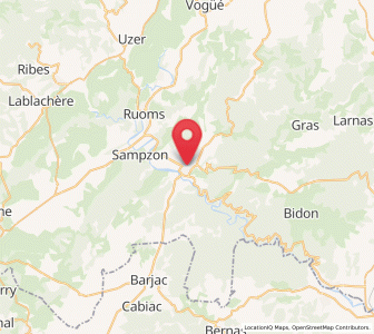Map of Vallon-Pont-d'Arc, Auvergne-Rhône-Alpes
