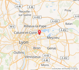 Map of Vaulx-en-Velin, Auvergne-Rhône-Alpes