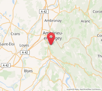 Map of Vaux-en-Bugey, Auvergne-Rhône-Alpes