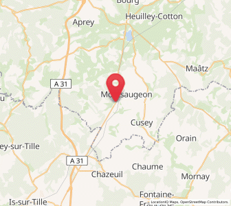 Map of Vaux-sous-Aubigny, Grand Est