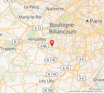 Map of Vélizy-Villacoublay, Île-de-France