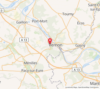 Map of Vernon, Normandy