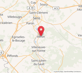 Map of Véron, Bourgogne-Franche-Comté