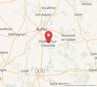 Map of Verteuil-sur-Charente, Nouvelle-Aquitaine