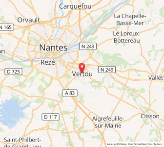 Map of Vertou, Pays de la Loire