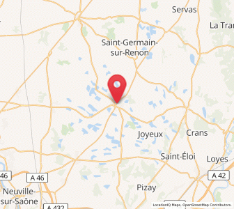 Map of Villars-les-Dombes, Auvergne-Rhône-Alpes