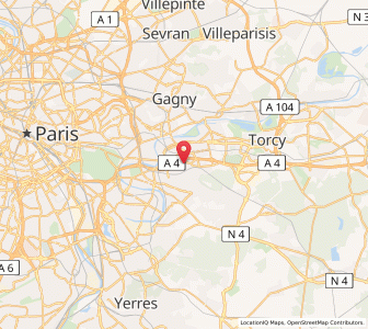 Map of Villiers-sur-Marne, Île-de-France