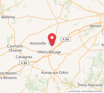 Map of Villy-Bocage, Normandy
