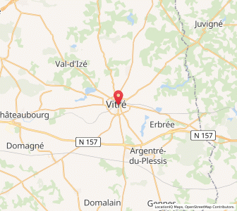 Map of Vitré, Brittany