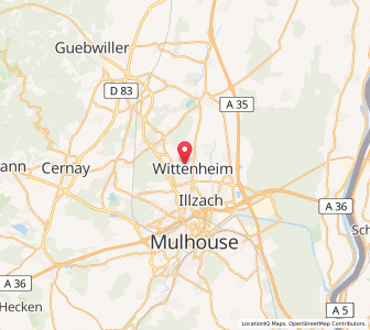 Map of Wittenheim, Grand Est