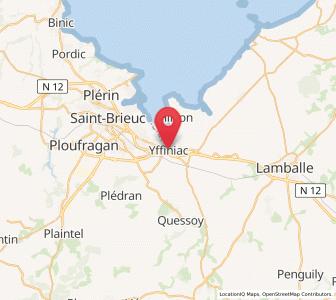 Map of Yffiniac, Brittany
