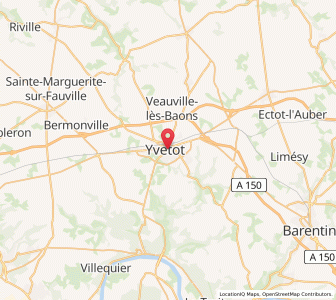 Map of Yvetot, Normandy