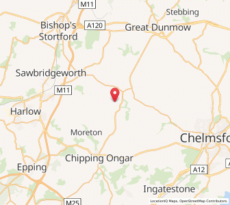 Map of Abbess Roding, EnglandEngland