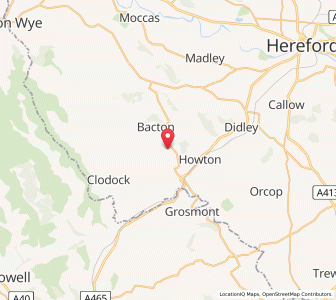 Map of Abbey Dore, EnglandEngland