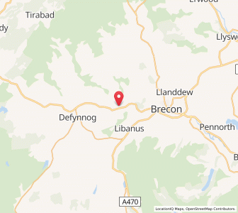 Map of Aber-Bran, WalesWales