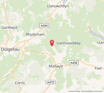 Map of Aber Cowarch, WalesWales