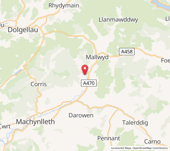 Map of Aberangell, WalesWales