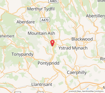 Map of Abercynon, WalesWales