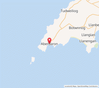 Map of Aberdaron, WalesWales