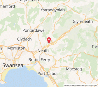Map of Aberdulais, WalesWales
