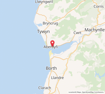 Map of Aberdyfi, WalesWales