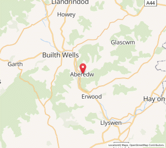Map of Aberedw, WalesWales