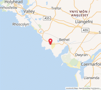 Map of Aberffraw, WalesWales