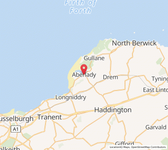 Map of Aberlady, ScotlandScotland