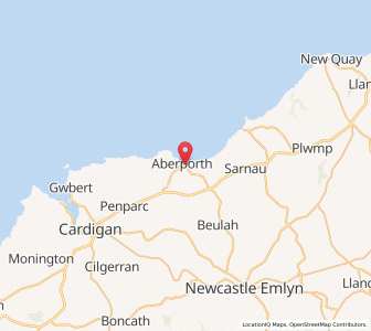 Map of Aberporth, WalesWales