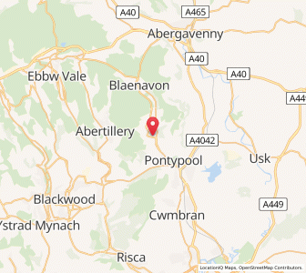 Map of Abersychan, WalesWales