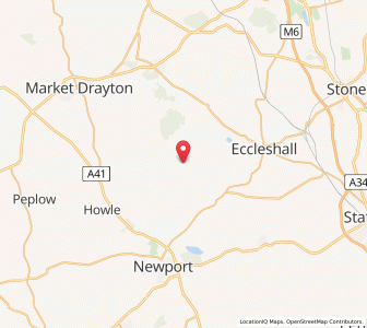 Map of Adbaston, EnglandEngland