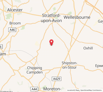 Map of Admington, EnglandEngland