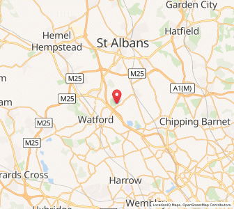 Map of Aldenham, EnglandEngland