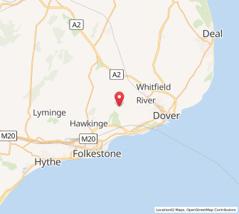 Map of Alkham, EnglandEngland