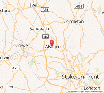 Map of Alsager, EnglandEngland