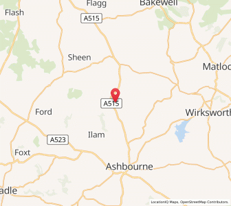 Map of Alsop en le Dale, EnglandEngland