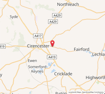 Map of Ampney Crucis, EnglandEngland