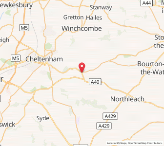 Map of Andoversford, EnglandEngland