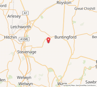 Map of Ardeley, EnglandEngland