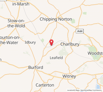 Map of Ascot under Wychwood, EnglandEngland
