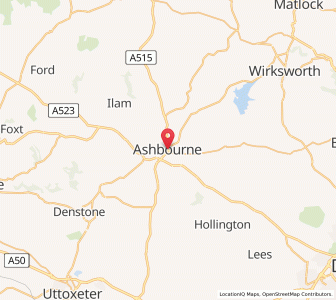 Map of Ashbourne, EnglandEngland